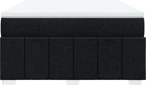 vidaXL Κρεβάτι Boxspring με Στρώμα Μαύρο 140x190 εκ. Υφασμάτινο