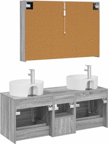 vidaXL Σετ Επίπλων Μπάνιου 4 pcs Γκρι Sonoma