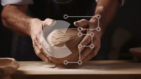 Intra Συλλεκτικό Ξύλινο Παζλ Plywood 4mm - Τεχνίτης Πότερ που διαμορφώνει ένα πήλινο δοχείο Σε Ξύλινο Κουτί - Διαστάσεις Puzzle: 10x10 cm – 25 κομμάτια