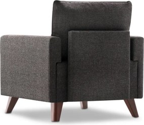 Πολυθρόνα Bella Megapap υφασμάτινη χρώμα ανθρακί 82x81x85εκ.