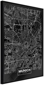 Αφίσα - City Map: Munich (Dark) - 40x60 - Μαύρο - Χωρίς πασπαρτού