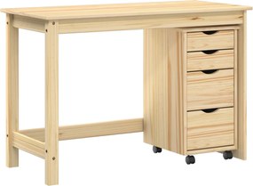 vidaXL Σετ Γραφείου και Κινητού Ντουλαπιού MOSS 2 pcs Καφέ