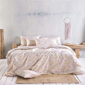 Σεντόνια Με Λάστιχο Σετ 3τμχ Symbol Glow Pink Ρυθμός Single 105x205cm 100% Cotton
