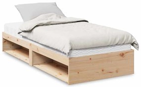 vidaXL Κρεβάτι ημέρας με στρώμα 100x200 cm από μασίφ ξύλο πεύκο