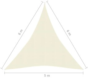 Πανί Σκίασης Κρεμ 5 x 6 x 6 μ. από HDPE 160 γρ./μ² - Κρεμ