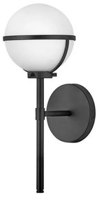 Απλίκα Φωτιστικό Μπάνιου 1xE14 Οπάλ Γυαλί IP44 Hollis Elstead Lighting HK-HOLLIS1-O-BK-BATH Μαύρο