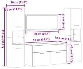 ΣΕΤ ΕΠΙΠΛΩΝ ΜΠΑΝΙΟΥ 4 ΤΕΜΑΧΙΩΝ SONOMA ΔΡΥΣ ΕΠΕΞΕΡΓΑΣΜΕΝΟ ΞΥΛΟ 3325000