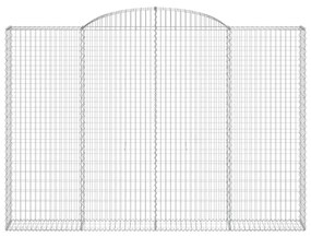 vidaXL Συρματοκιβώτια Τοξωτά 4 τεμ. 300x30x200/220 εκ. Γαλβαν. Ατσάλι