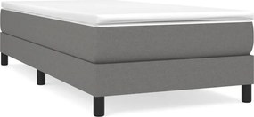 vidaXL Κρεβάτι Boxspring με Στρώμα Σκούρο Γκρι 100x200 εκ. Υφασμάτινο