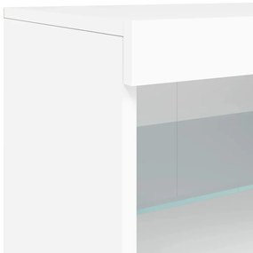 Μπουφές με Φώτα LED Λευκός 41 x 37 x 67 εκ. - Λευκό