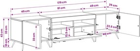 vidaXL 5 Τεμάχια LED Τηλεοπτικού Ντουλαπιού Sonoma Δρυς