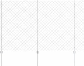 vidaXL Φράχτης αλυσίδας με στήλη 10 x 1,6 m Γαλβανισμένος Χάλυβας