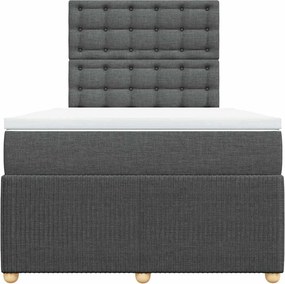 vidaXL Κρεβάτι Boxspring με Στρώμα Σκούρο Γκρι 120x200 εκ. Υφασμάτινο