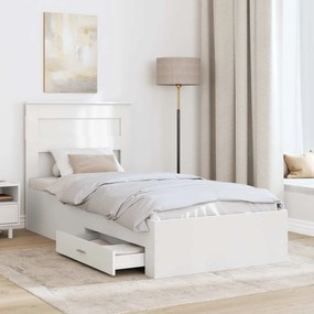 vidaXL Σκελετός Κρεβατιού Λευκό 90 x 190 cm Επεξεργασμένο ξύλο