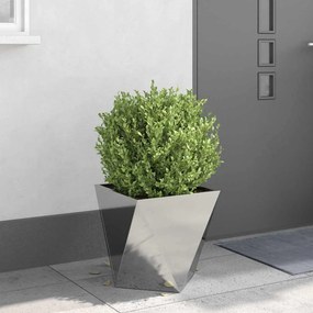vidaXL Γλάστρα Ασημί 40 x 40 x 40 cm Ανοξείδωτο ατσάλι