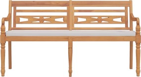 vidaXL Παγκάκι Batavia 150 εκ. από Μασίφ Ξύλο Teak με Μαξιλάρι