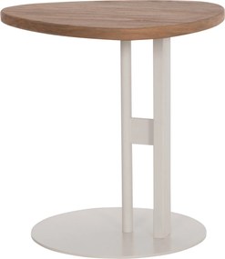 ΒΟΗΘΗΤΙΚΟ ΤΡΑΠΕΖΙ ΟΒΑΛ ALPER HM18328 MDF SONAMA--ΜΕΤΑΛΛΟ ΛΕΥΚΟ 50x50x51Υεκ.