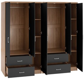 ΝΤΟΥΛΑΠΑ 6ΦΥΛΛΗ CAESAR HM21236.01 ΜΕΛΑΜΙΝΗ SONAMA &amp; ΣΚΟΥΡΟ ΓΚΡΙ 180x42,5Χ181Υεκ.