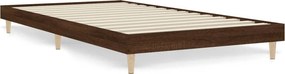 vidaXL Πλαίσιο Κρεβ. Χωρ. Στρώμα Καφέ Δρυς 90x200 εκ. Επεξ. Ξύλο