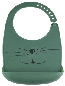Σαλιάρα Σιλικόνης (18x28) Trois Kilos Sept Cat Πράσινη 55-8085402