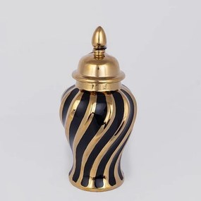 Βάζο Κεραμικό 752-20034 14.8x14.8x30cm Gold-Black Estheti Home Ceramic