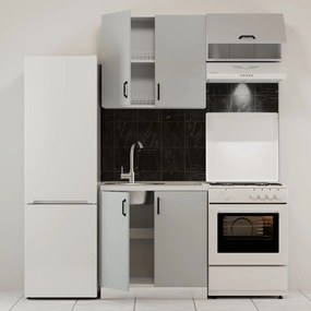 Κουζίνα Modest Σετ 3 Κουτιών Γκρι Άνω Κουτιά 140cm Κάτω 80cm - GR-MODESTSET16