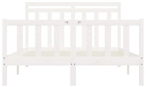 Πλαίσιο Κρεβατιού Λευκό 140 x 200 εκ. από Μασίφ Ξύλο Πεύκου - Λευκό