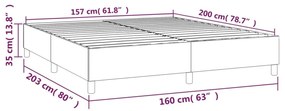 Πλαίσιο Κρεβατιού Boxspring Taupe 160x200 εκ. Υφασμάτινο - Μπεζ-Γκρι