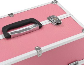 vidaXL Βαλίτσα Μακιγιάζ Ροζ 38x23x34 εκ. Αλουμινίου