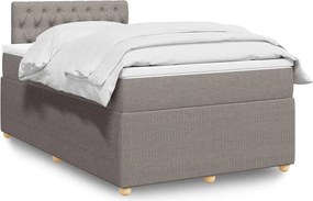 vidaXL Κρεβάτι Boxspring με Στρώμα Taupe 120x190 εκ. Υφασμάτινο