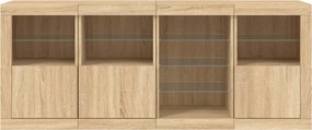 vidaXL Μπουφές με LED Sonoma Δρυς 164 x 37 x 67 εκ.