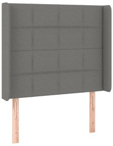 vidaXL Κρεβάτι Boxspring με Στρώμα &amp; LED Σκ.Γκρι 90x200 εκ. Υφασμάτινο