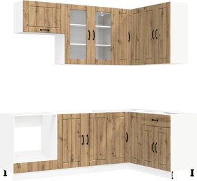 vidaXL Μονάδα κουζίνας LUCCA 8 pcs Artisan Δρυς Επεξεργασμένο Ξύλο