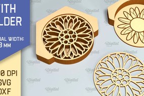 Σετ των 2 Intra απο ξύλο plywood 3mm-4mm πάχος - Σουβέρ με θήκη Laser Cut Δίασταση 30x20 cm INTRAFABR-90522982
