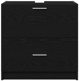 vidaXL Ντουλάπι Νιπτήρα Μαύρης Δρυός 59x37x59 εκ. Κατασκευασμένο Ξύλο