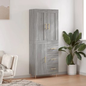 VidaXL Ντουλάπι Γκρι Sonoma 69,5 x 34 x 180 εκ. Επεξεργασμένο Ξύλο