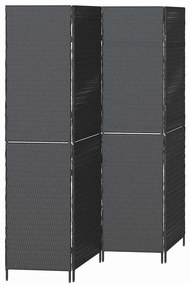 vidaXL Διαχωριστικό Δωματίου Μαύρο 195 x 180 εκ. συνθετικό ρατάν