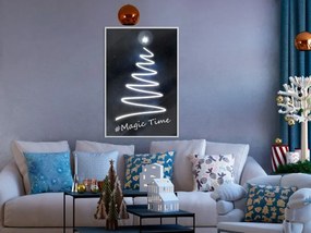 Αφίσα - Bright Christmas Tree - 30x45 - Μαύρο - Με πασπαρτού