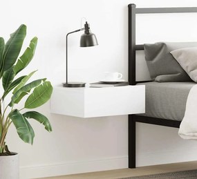 vidaXL Κομοδίνο Κρεμαστό Γυαλιστερό Λευκό 40x30x15 εκ. από Επεξ. Ξύλο