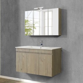 Σετ Έπιπλο Μπάνιου OMEGA BEIGE OAK 120 9SOM120BO0 Πάγκο 120x46x60 με μια γούρνα  9SOM120BO0