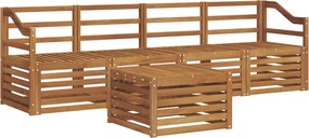 vidaXL Σετ Καναπέ 5 pcs Φυσικό Στερεό Ξύλο Ακακίας