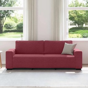 vidaXL Τριθέσιος Καναπές Κόκκινος 220x77x82 εκ. Ύφασμα