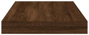Ράφια Τοίχου 4 τεμ. Καφέ Δρυς 40x10x1,5 εκ. από Επεξεργ. Ξύλο - Καφέ