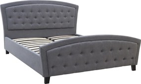 Κρεβάτι Alexia Megapap υφασμάτινο χρώμα γκρι 160x200εκ.