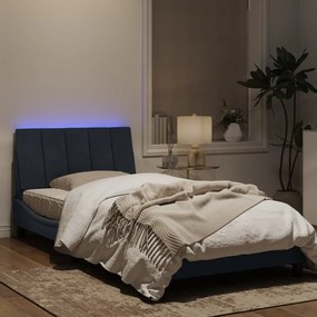 Πλαίσιο Κρεβατιού με LED Σκούρο Γκρι 100x200 εκ. Βελούδινο - Γκρι