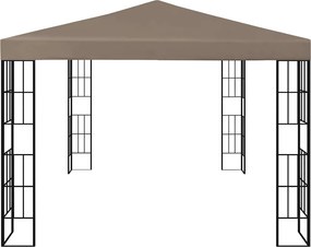 vidaXL Κιόσκι με Φωτάκια LED Taupe 4 x 3 μ.