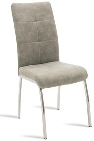 Καρέκλα Ariadne pakoworld PU γκρι-πόδι χρωμίου
