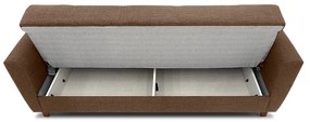 Καναπές - κρεβάτι Jason Megapap τριθέσιος υφασμάτινος με αποθηκευτικό χώρο σε σκούρο καφέ 216x85x91εκ. - Ύφασμα - GP014-0002,1