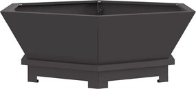 vidaXL Φωτιά Μαύρο 75 x 75 x 28 εκ. Ατσάλι