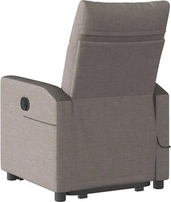 vidaXL Πολυθρόνα Μασάζ Ηλεκτρική Ανακλ.Taupe Υφασμάτινη